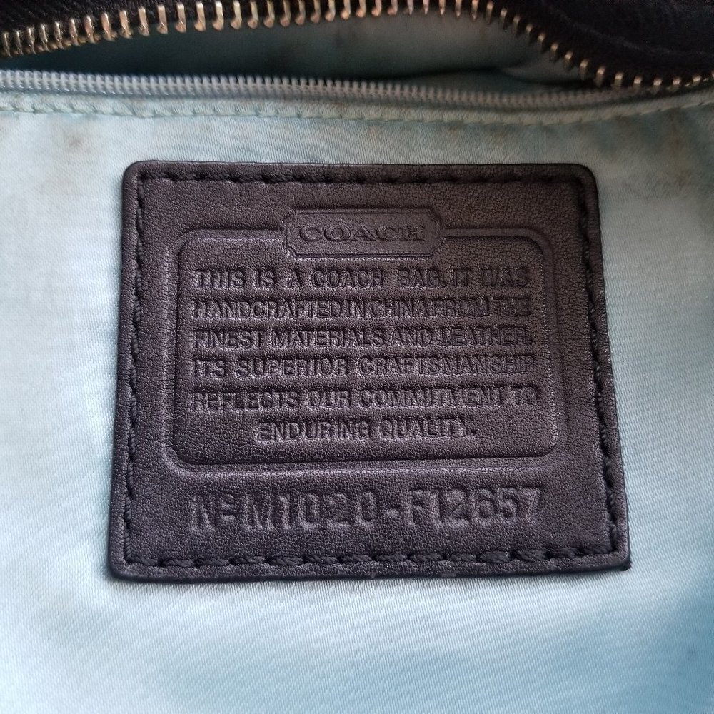 COACH Grey and black monogrammed hobo bag - Picture 7 of 8